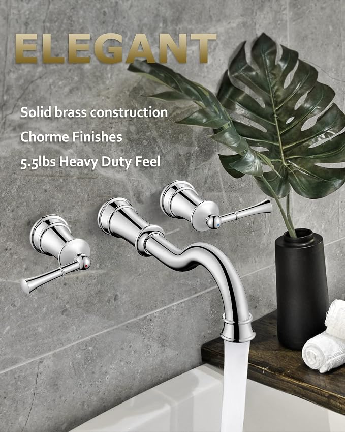 Roman Bathtub Faucet Wall Mount Widespread Tub Filler - Image 2
