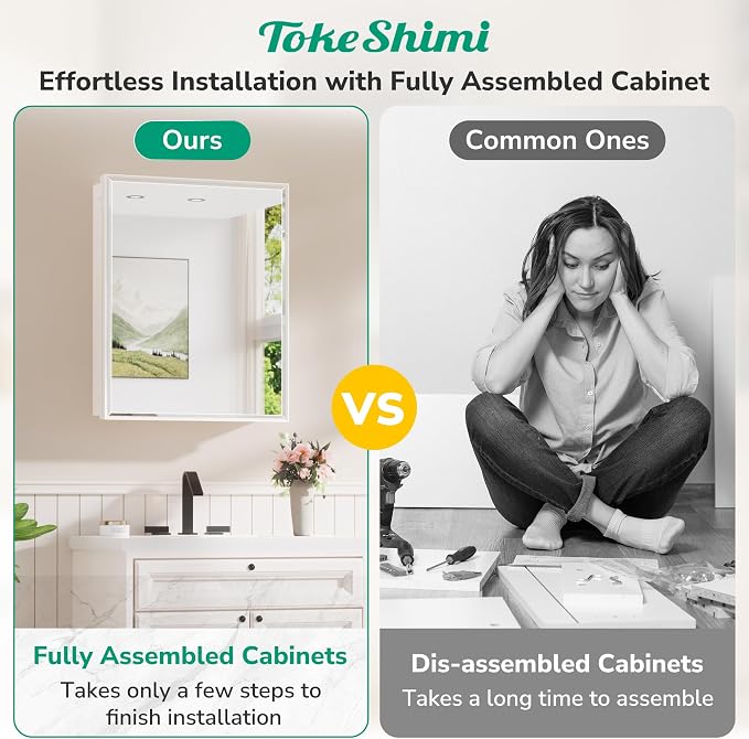 TokeShimi 16 x 24 Recessed Medicine Cabinet - Image 6