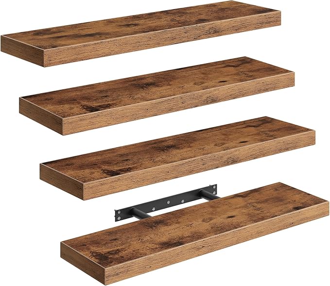 Floating Shelves for Wall, 1.5" Thick Wall Shelf Set of 4 by RALGEND