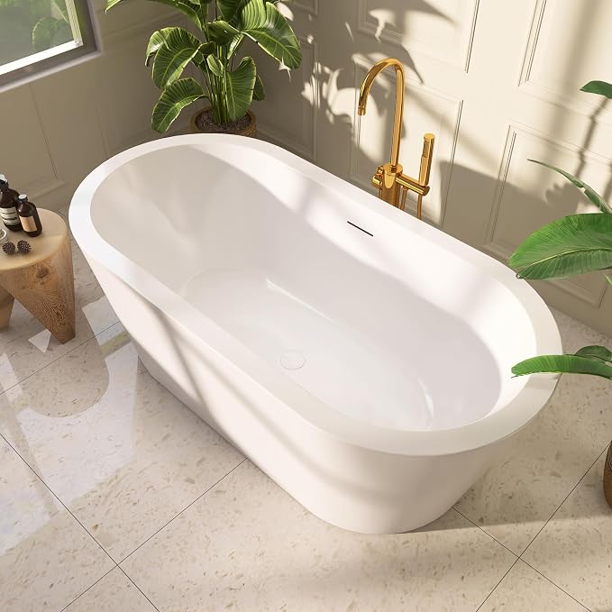 64" Acrylic Freestanding Bathtubs, Stand Alone Tub, Soaking Tubs - Image 7