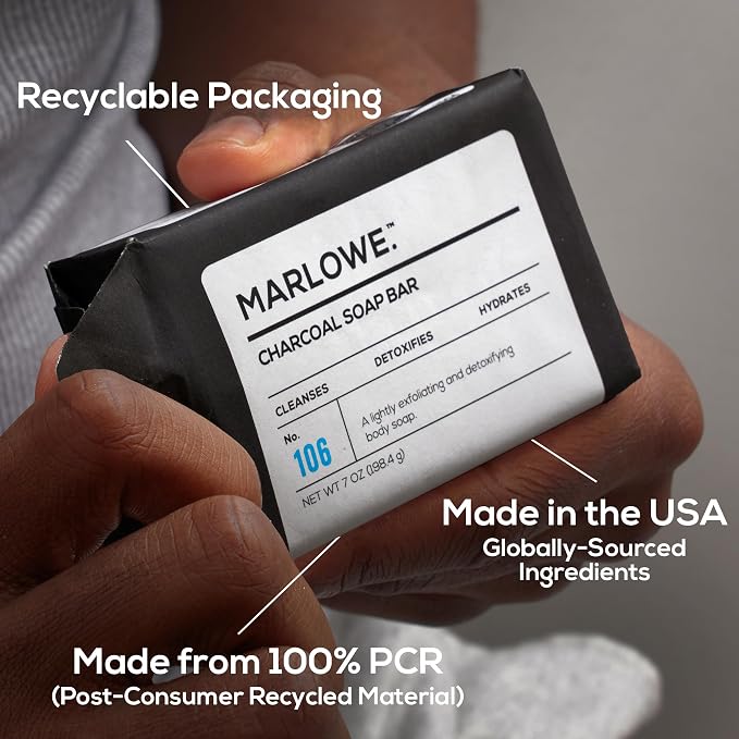 MARLOWE. No. 106 Charcoal Soap 7 oz, Body Bar Soap - Image 8