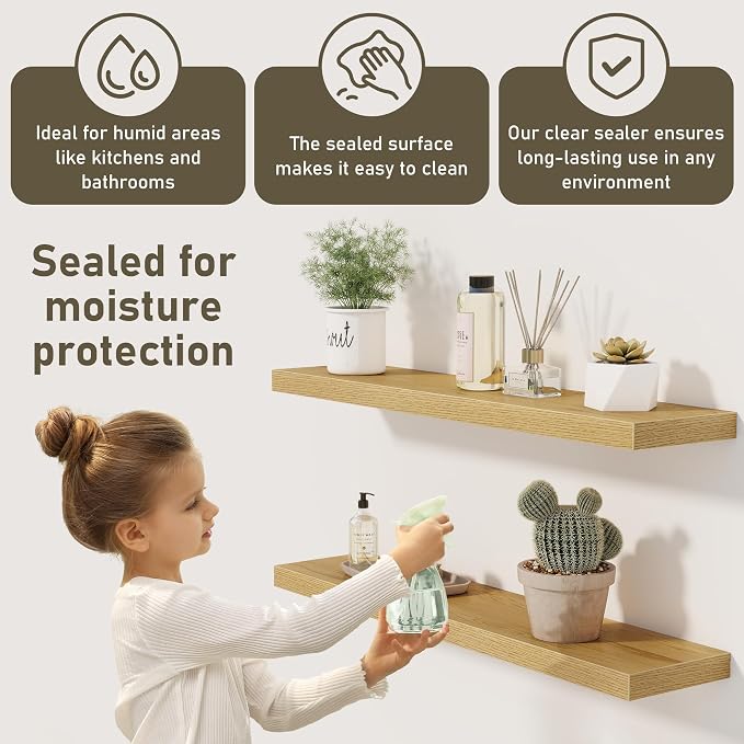 Floating Shelves Wall Shelf 48 Inch, 9.3 Inch Deep Floating Shelf - Image 5