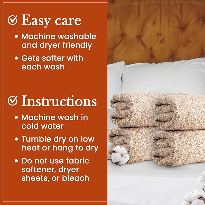 HALLEY Turkish Cotton Towels Hand Towels Super Soft Highly Absorbent 100% - Image 5