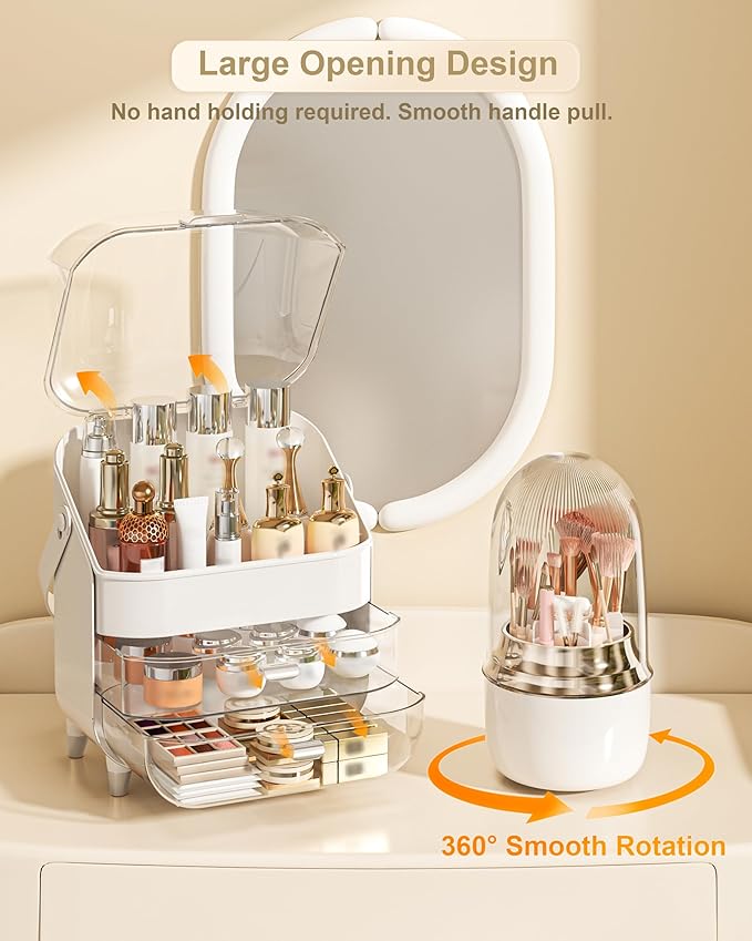 Makeup Organizer, Skincare Holder Bathroom Counter Organizer, Storage Box - Image 3