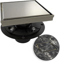 WEBANG 6 Inch Square Shower Drain Nickel Floor Drain by WEBANG