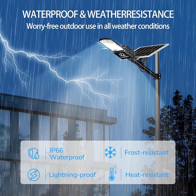 9500w Solar Street Lights Outdoor Waterproof Black, 450000LM Super Bright LED - Image 5