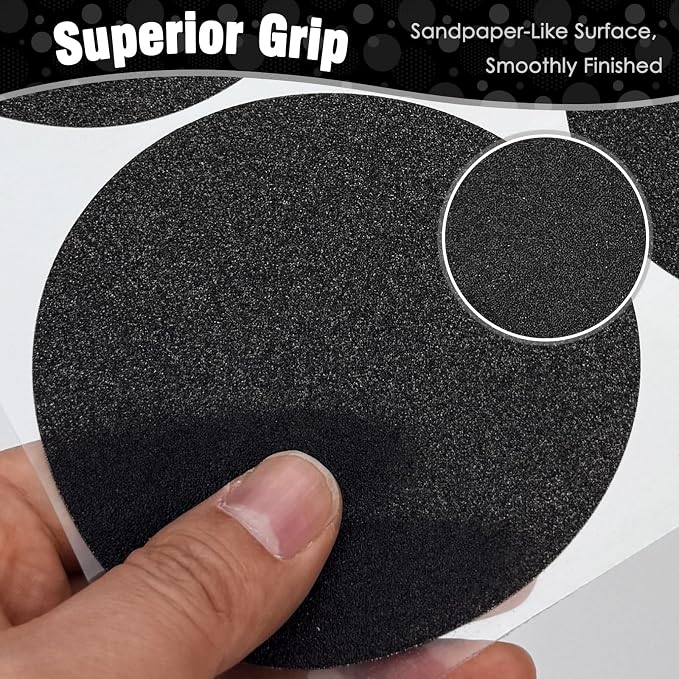 S&X 24 Pcs Anti Slip Shower Stickers, Modern Black Non Slip Bathtub Stickers - Image 2