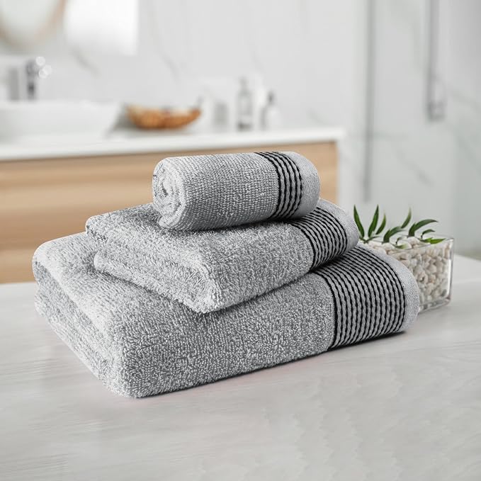 Belizzi Home Ultra Soft 3 Pack Cotton Towel Set, Contains a Bath Towel 28x55 - Image 2