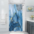 Small Stall Marble Shower Curtain 36 x 72 Inch, Half Narrow Abstract Modern by BayNook