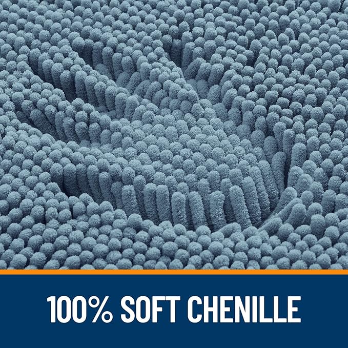 OLANLY Toilet Rugs U-Shaped 24x20, Extra Soft Absorbent Chenille Contour - Image 3