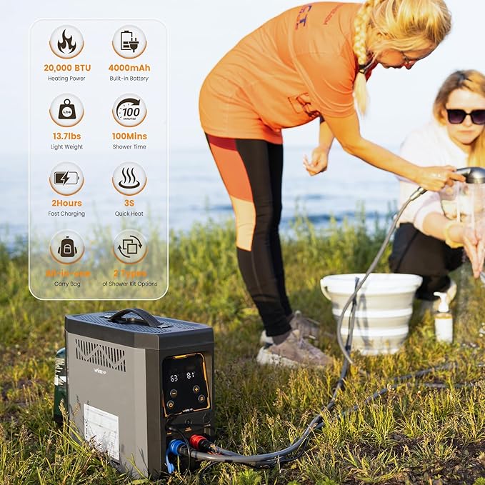 Powered Portable Water Heater, Battery-Powered Camping Water Heater, On-Demand - Image 2