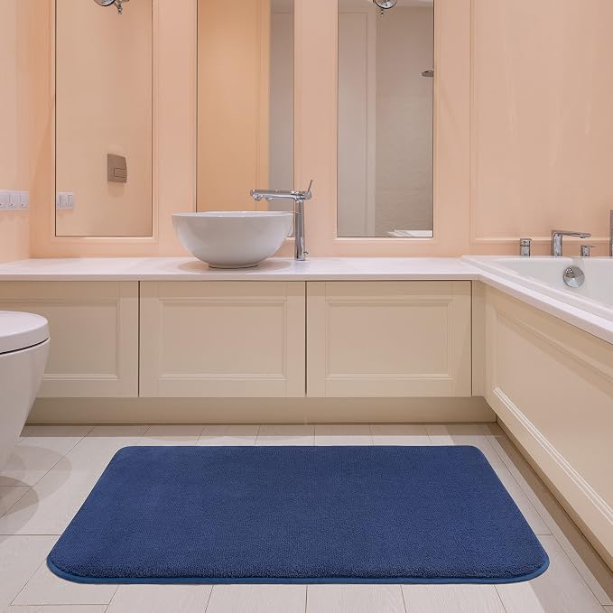 American Soft Linen 21x32 Fluffy Foamed Slip Reducer Bath Rug, Machine Washable - Image 2