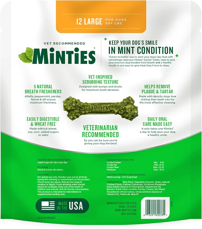 Minties Dental Chews for Dogs, Vet-Recommended Mint-Flavored Treats for Large - Image 9