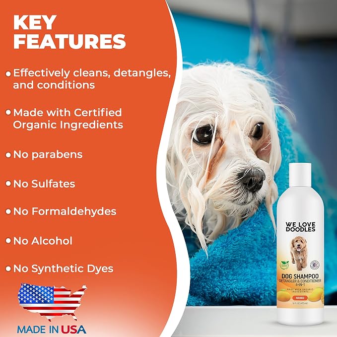 We Love Doodles Pet Rubber Bath Brush and Dog Shampoo - Image 6