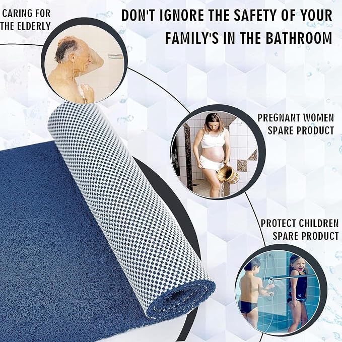 godehone Shower Mats Non Slip Without Suction Cups, PVC Loofah Bathroom Mats - Image 3