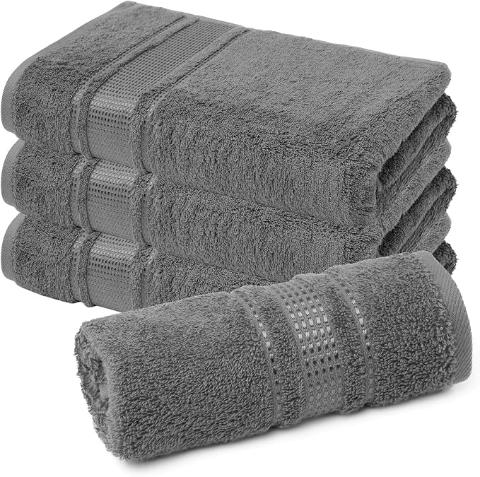 Melissa Linen, 4 Piece Washcloth, 100% Turkish Cotton Towel Set by MelissaLinen