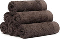 100% Cotton Washcloths Set 13” x 13” | Chocolate Towels | Set of 6 Ultra Soft by Weidemans