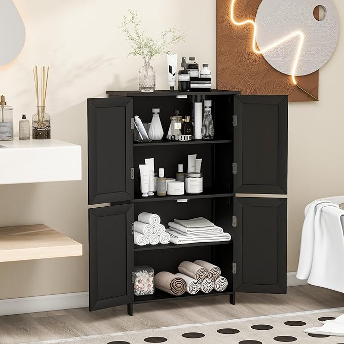 Bathroom Storage Floor Cabinet Freestanding Organizer - Image 6