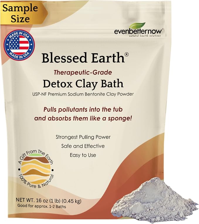 Blessed Earth Detox Clay Bath, 100% Pure Sodium Bentonite Therapeutic Grade – by Evenbetternow