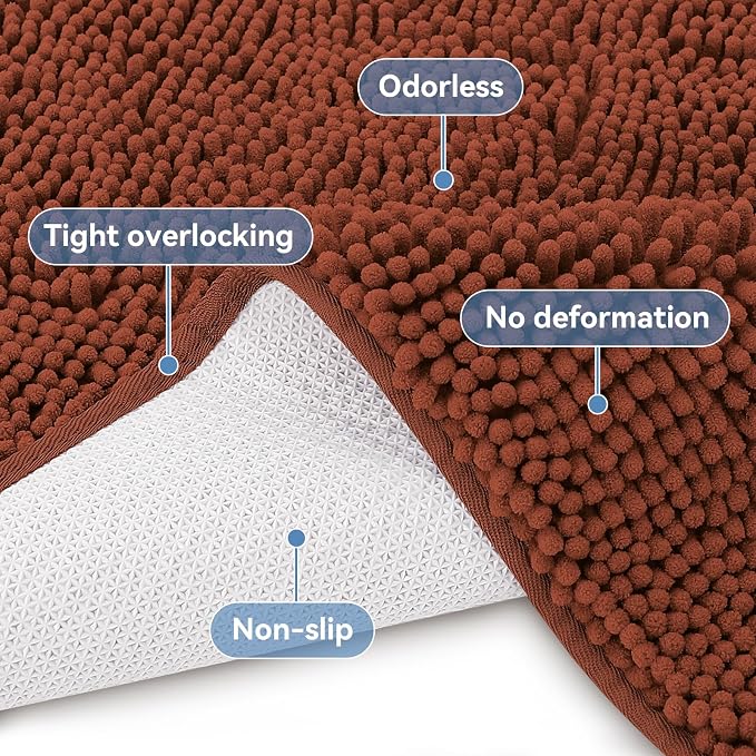 Bcoimo 48"×24" Absorbent Bath Mat, Non-Slip - Image 4