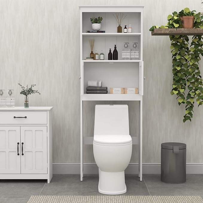 Over The Toilet Storage Cabinet, 2-Tier Bathroom Spacesaver - Image 5