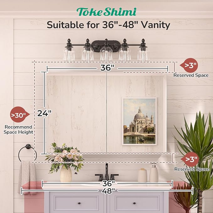 TokeShimi 36 x 24 Recessed Medicine Cabinet Mirror - Image 4
