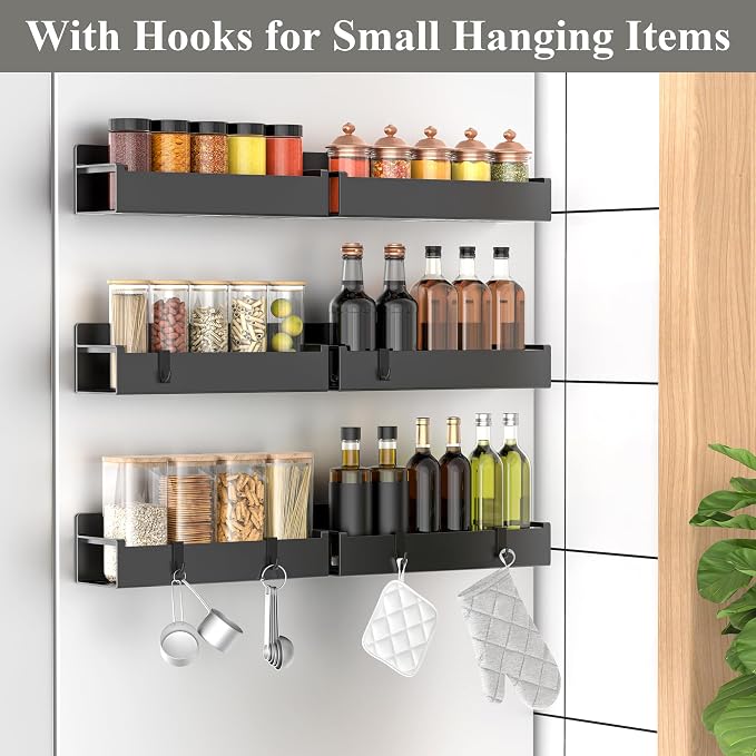 6 Pack Magnetic Spice Rack Organizer - Image 2
