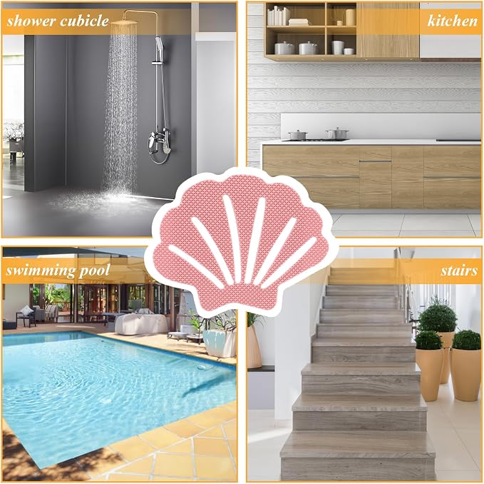 Bathtub Stickers Non Slip, Shell Shaped Tubs Safety Shower Treads, Adhesive - Image 5