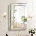 Medicine Cabinet with 16.2"x26" Mirror, Removable Shelves, Recessed or Wall by Jesantab