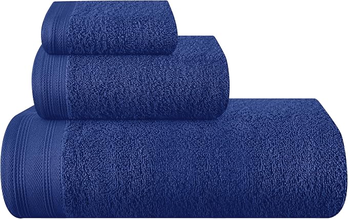 Ultra Soft 3 Pack Cotton Towel Set, Contains a Bath Towels 28x55 inch, a Hand by Unknown