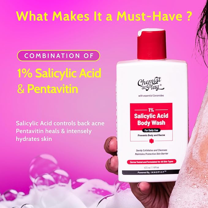 Chemist at Play 1% Salicylic Acid Body Wash | Paraben & SLS Free | Gentle - Image 4