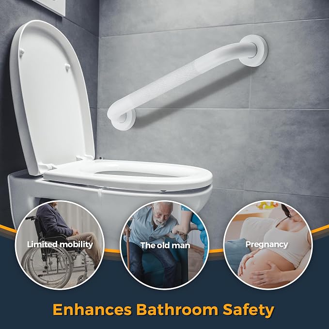 Grab Bars for Shower, 2 Pack 16-Inch Anti Slip Shower Handles for Elderly - Image 2
