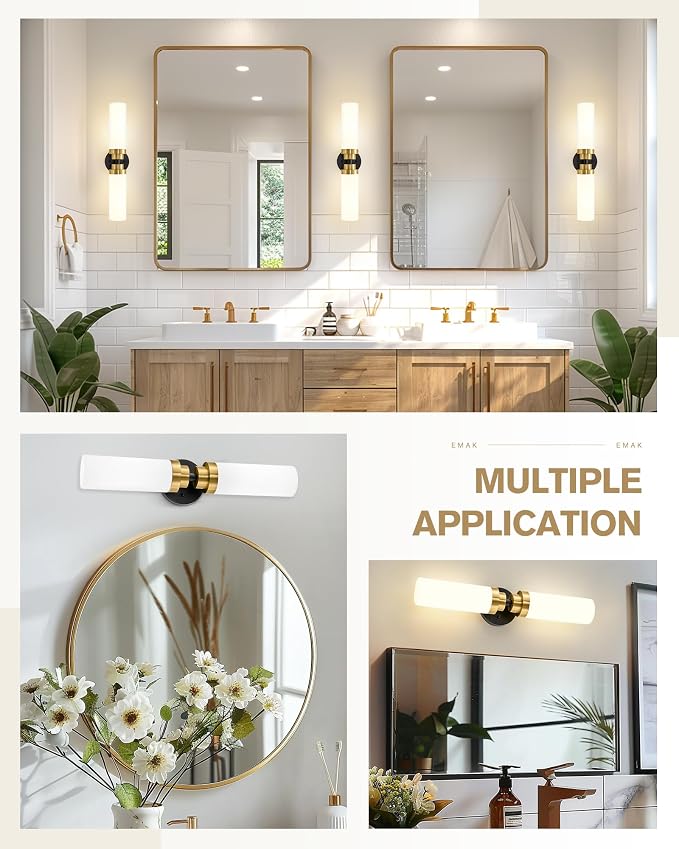 Emak Modern 22 Inch Bathroom Light Fixtures Over Mirror, 2-Light Wall Sconce - Image 5