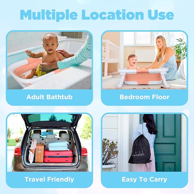 BEBELEH™ Collapsible Baby Bathtub – Bathtub + Baby tub Sling + Newborn Sling – - Image 6
