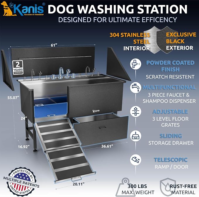 KANIS Black Line Professional Dog Washing Station - Image 2