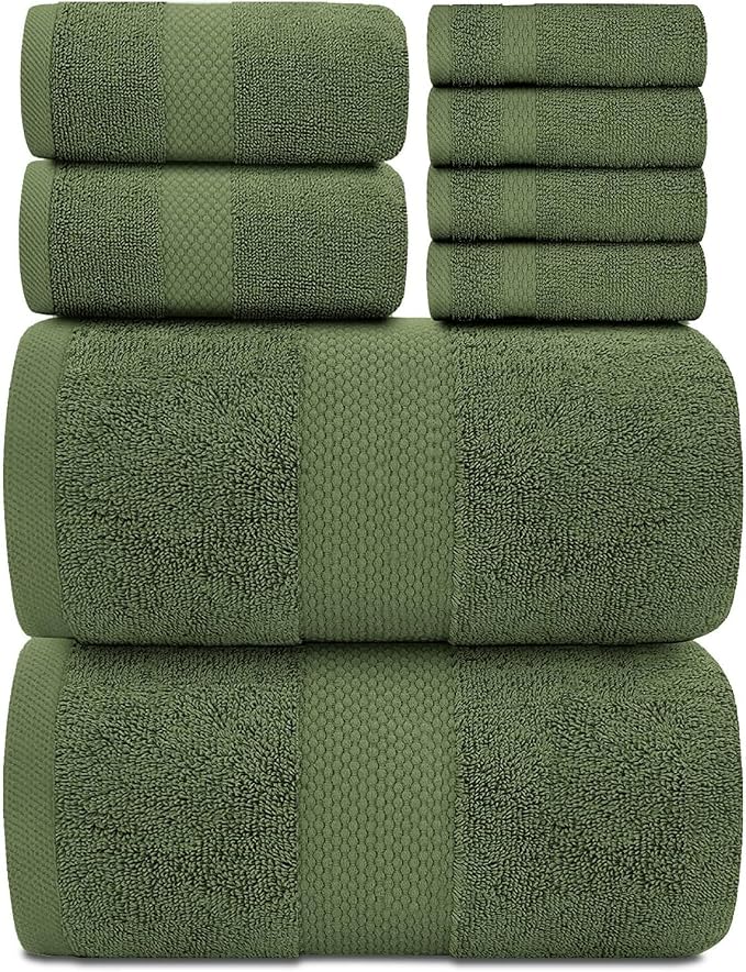 White Classic Luxury Bath Towel Set of 8 Pieces by WhiteClassic