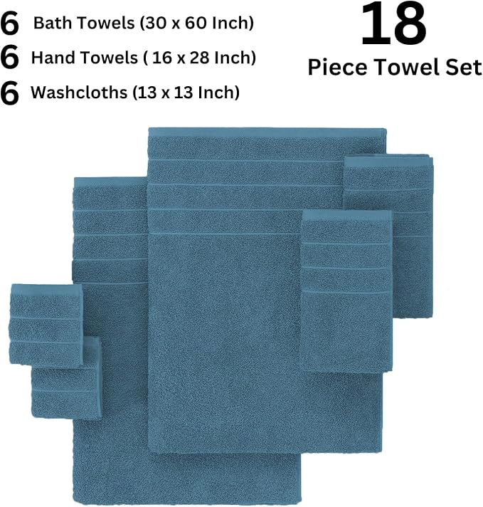 Casa Platino 100% Cotton Luxury Bath Towel Set - Image 4