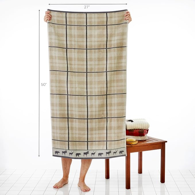 SKL Home Yellowstone Grand Teton Bath Towel, Taupe 50.00" x 27.00" - Image 2