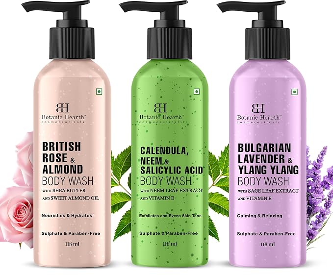Botanic Hearth Relax & Renew Body Wash Set – British Rose, Lavender & Calendula by BestHairCareProducts