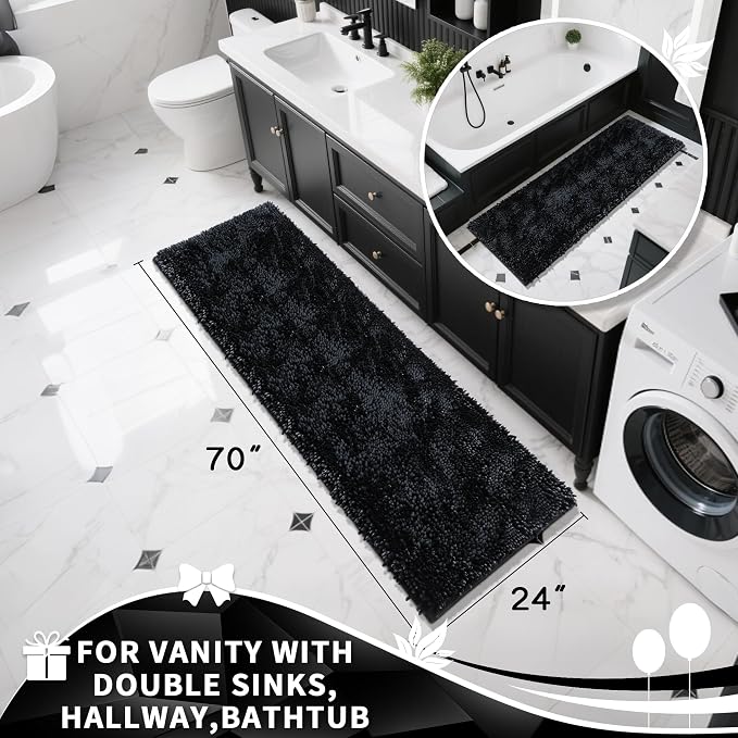 Yimobra Long Bathroom Rugs Runner 70x24 Inch, Extra Thick Soft Absorbent - Image 4