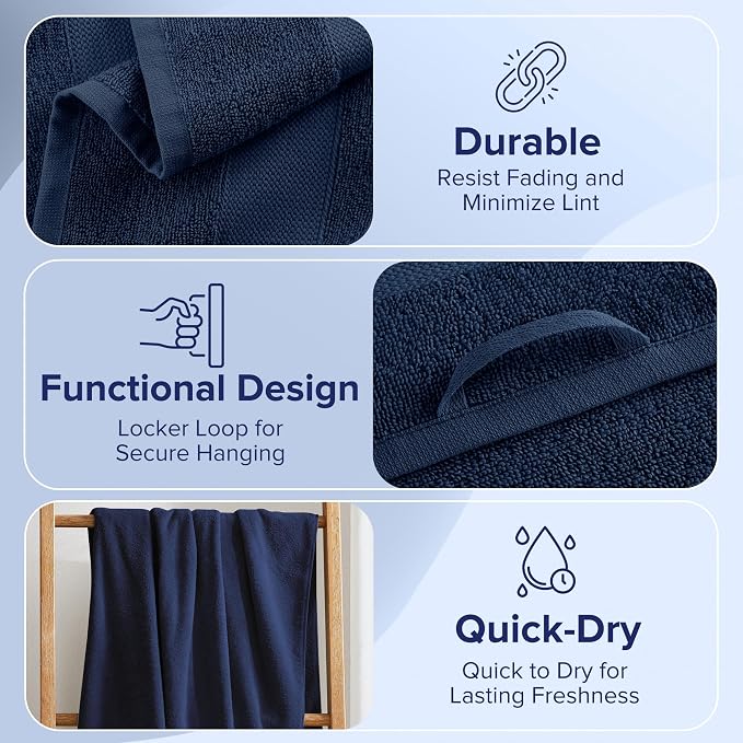 Comfort Spaces Turkish Bathroom Towel Set 6 Piece Luxury Bath Towel Set 2 Hand - Image 6