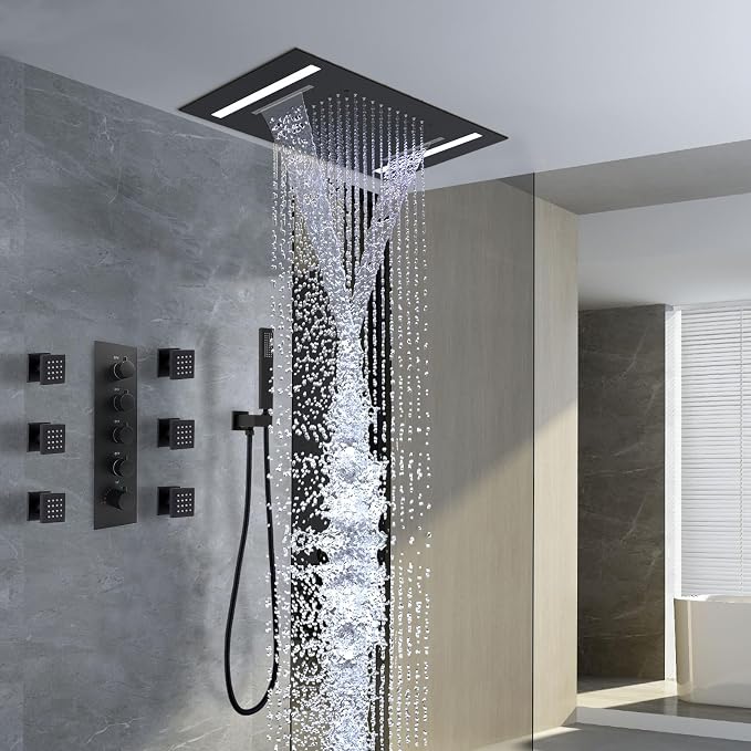 Multi Full Body Thermostatic Luxury Spa Shower System And 14x20 Inch LED 4 - Image 2