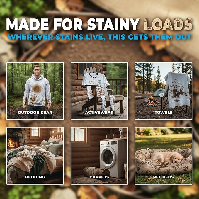 Laundry Stain Remover Spray, 32oz. Enzyme 'Free & Clear' Stain Treater Spray & - Image 5