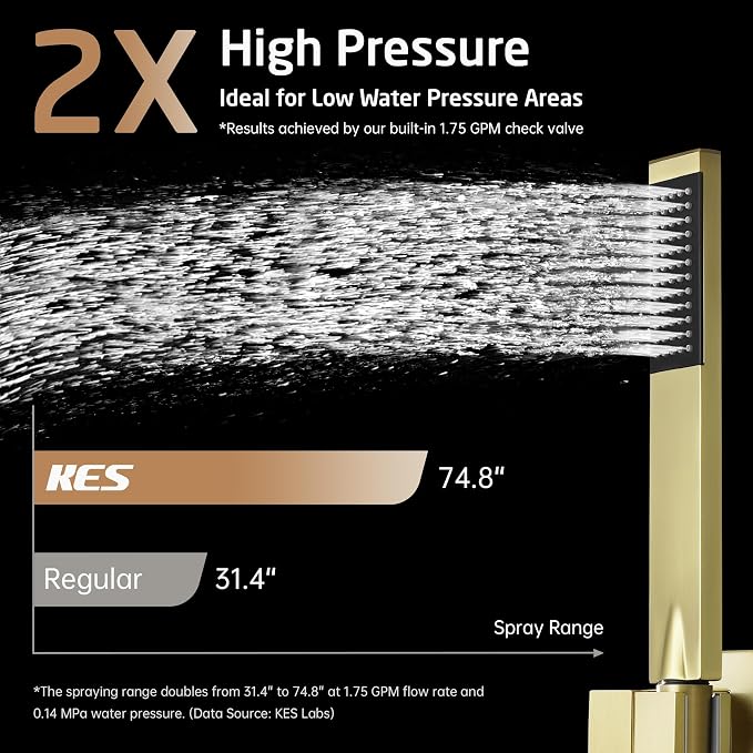 KES Bath Shower Faucet Set Tub and Shower Faucet Set Rain Shower Head - Image 3