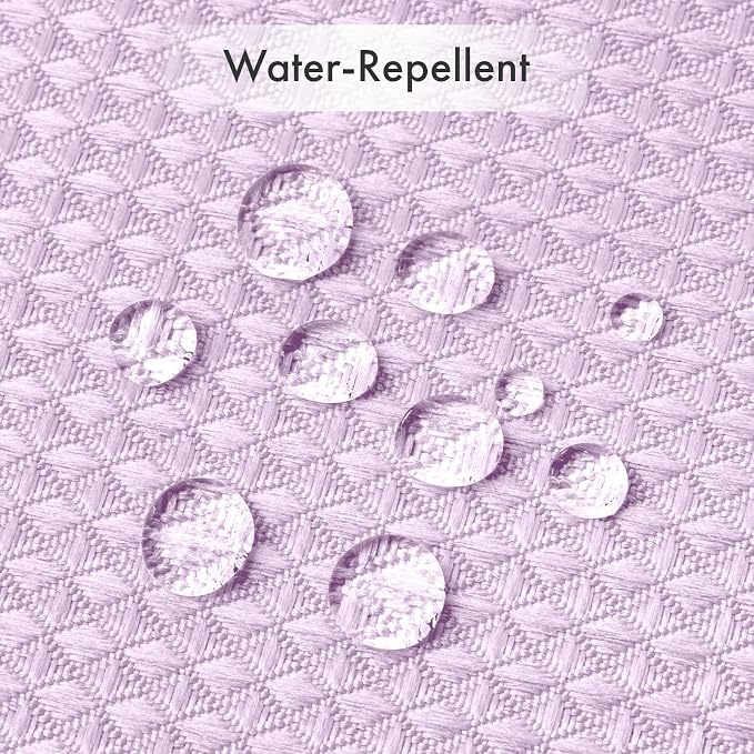 AmazerBath Light Purple Shower Curtain Waffle Textured, Lavender Shower Curtain - Image 6