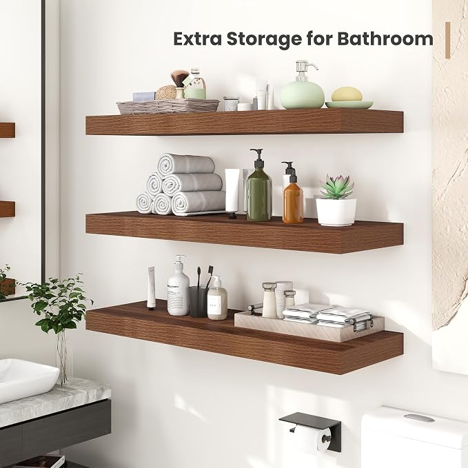 Heimlove 12 Inch Deep Floating Shelves, 12 x 12 inches Long Wall Shelf - Image 2