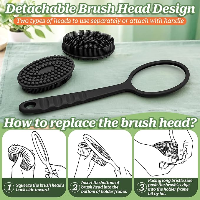 Silicone Face & Back Scrubber Set, Manual Face & Body Scrubber Exfoliator - Image 3