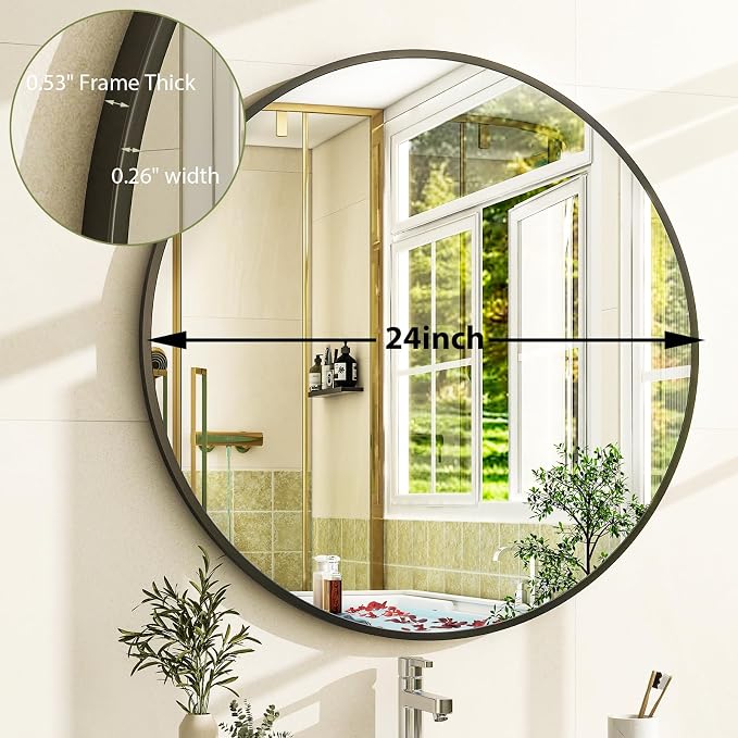 24 Inch Round Bathroom Mirror - Image 6