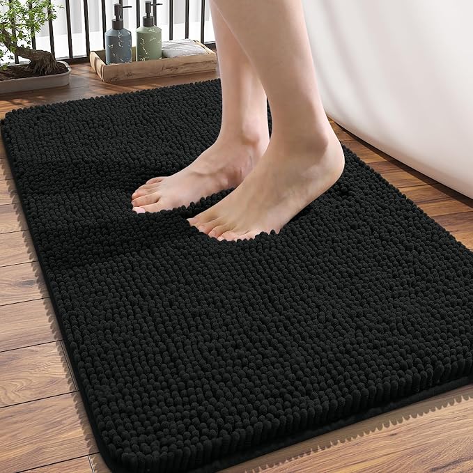 OLANLY Bathroom Rugs 34x21, Extra Soft Absorbent Chenille Bath Rugs, Rubber by OLANLY