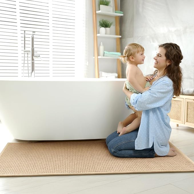 GRANNY SAYS Beige Bathroom Rugs, Absorbent Bath Mats - Image 4
